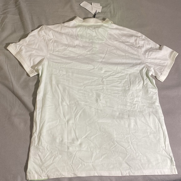 Calvin Klein White Green Short Sleeved Collared Polo Shirt Men's Size L - Picture 3 of 4